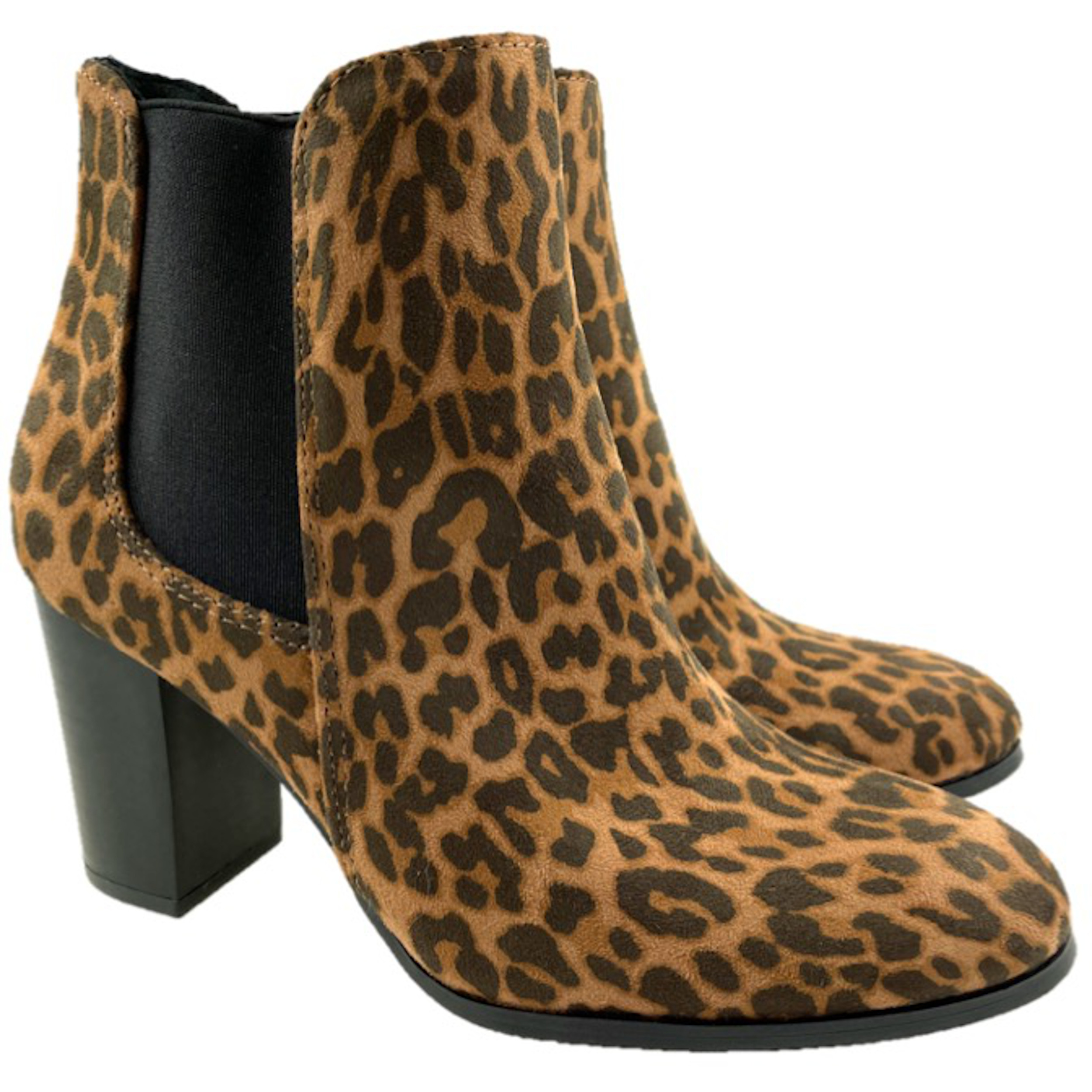 Ladies Leopard Suede Ankle Boot Size Uk 4-9 mcfootwearltd